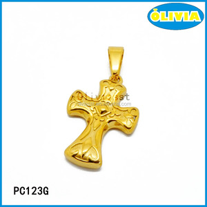 Pray Cruz Colgante De Acero Inoxidable Collar de Oro Colgantes - Product Image 1
