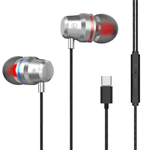Wholesale Type-c headphone sport stereo In-ear earphone with MIC