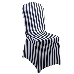 Universal <strong>Black</strong> &amp;white Stripe Spandex Stretch Banquet <strong>Chair</strong> <strong>Cover</strong> for Wedding Events Decoration - Product Image 2