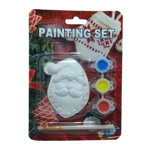 Natal diy impressão artesanato para criança diy enfeites de natal crianças artes artesanato desenho colorido cerâmica diy conjunto de pintura de brinquedo