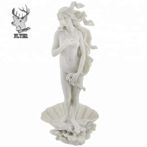 Statue en marbre blanc grandeur nature du célèbre athlète nu Discobolus - Product Image 2