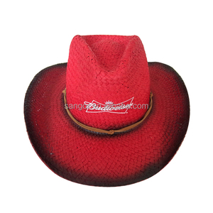 Logotipo personalizado de papel <span class=keywords><strong>pintado</strong></span> sombreros de <span class=keywords><strong>vaquero</strong></span> de paja - Product Image 4