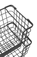 Panier de marché en fil métallique empilable avec étiquette en craie |   Ensemble de 2 |   Bac de rangement en métal empilable pour comptoir de cuisine
