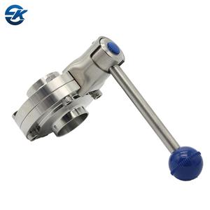 <span class=keywords><strong>4</strong></span>นิ้วอาหารเกรดคู่มือจับสแตนเลส304 316L สุขาภิบาล Tri Clamp เชื่อมเกลียว<span class=keywords><strong>วาล์ว</strong></span>ผีเสื้อ - Product Image 5