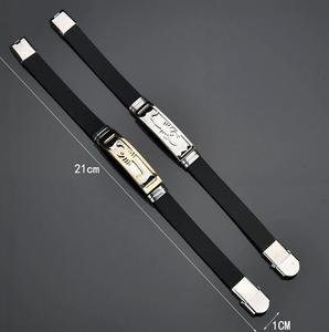 Commercio all'ingrosso di Nuovo Disegno Uomini Donne Jewel Scorpioni Nero Dell'acciaio inossidabile Braccialetto Del Silicone GJB190 - Product Image 2