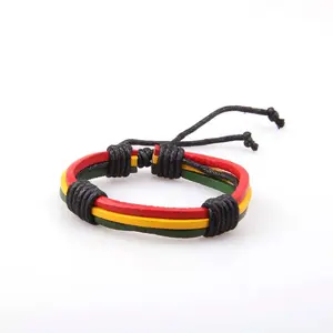 Mode Bolivien Flagge Jamacia Rasta Leder Armband Großhandel