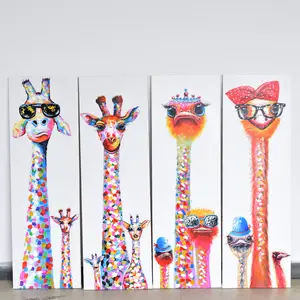 Hualun Guanse Offre Spéciale cadre toile peinture Art imprimé mignon girafe Animal mur image