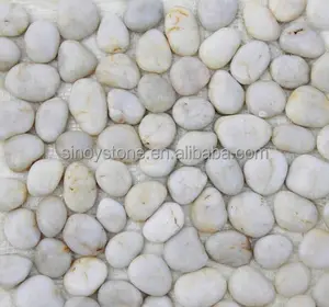 white flat polished pebble stone