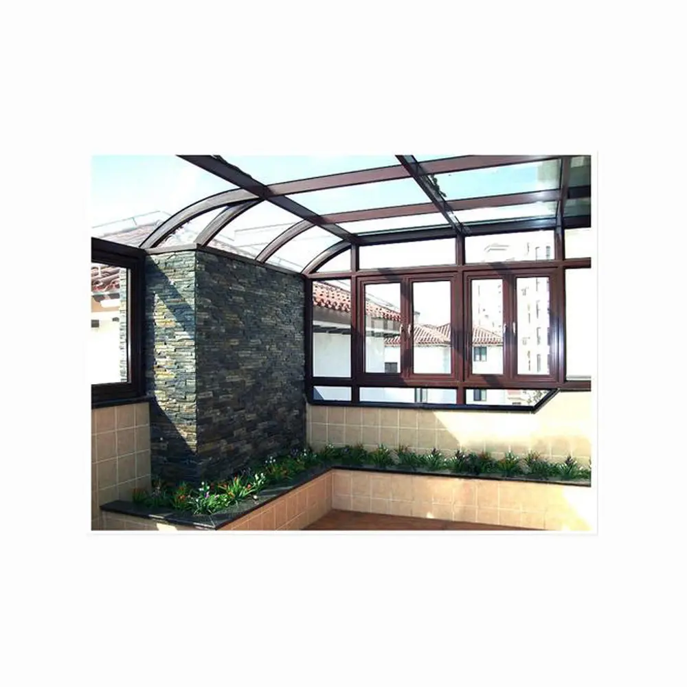 Luxury tempered insulated glass green house aluminum sun room