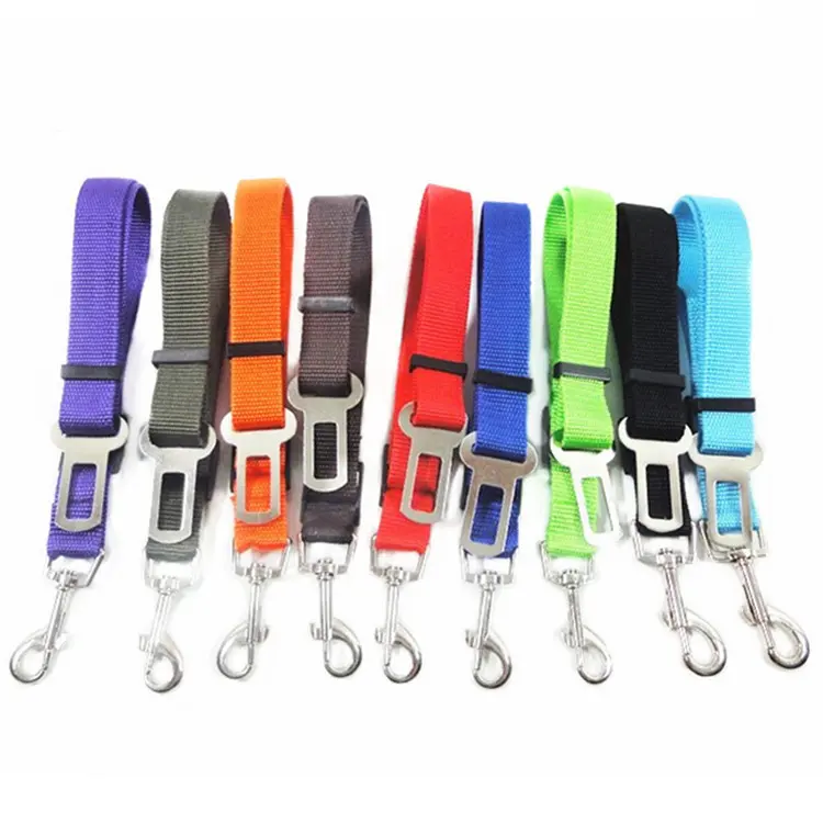 Multicolor extraíble de Nylon ajustable perro de seguridad cinturón de seguridad del coche