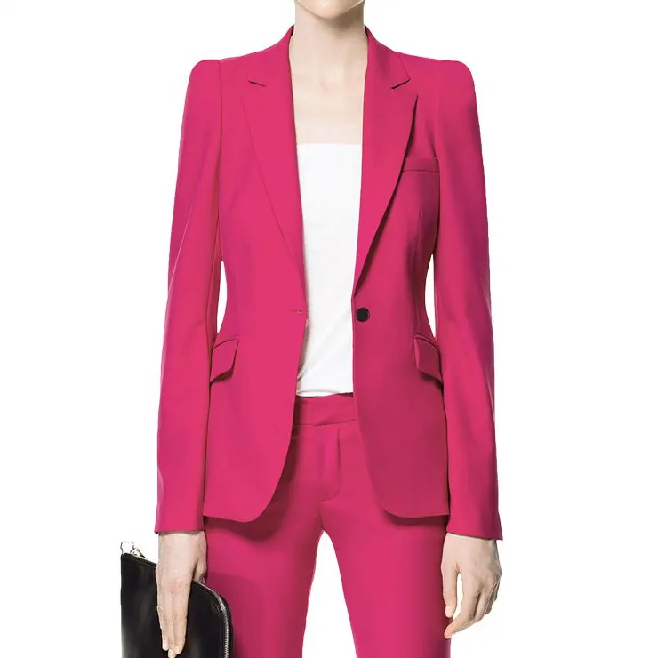 OEM Service Women Jackets Blazer Blazer Women Latest Designs Ladies Suit Woolen Red Women Tuxedo Suits