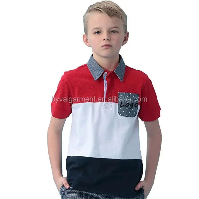 Trẻ Em Quần Áo Ngắn Tay Áo Của Bé Trai Cotton Pique Polo Áo Sơ Mi Thêu Logo Đồng Phục Trường Polo Áo Sơ Mi