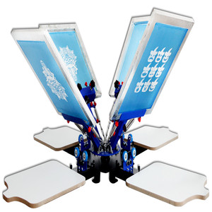 Xiangsheng PCB <span class=keywords><strong>4</strong></span> màu 2 trạm <span class=keywords><strong>carousel</strong></span> màn hình in ấn máy - Product Image 1