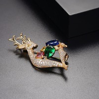 LUOTEEMI — broche en forme de cerf, bijoux de fête, mariage, pinces de Banquet, motif Animal, cadeau de noël pour femmes