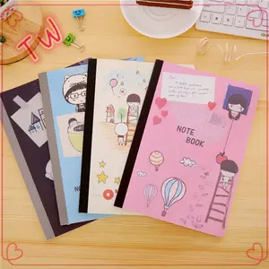 custom Top Quality Promotion stationery japanese Back to School Kids fancy cute colored paper notebooks a6 size