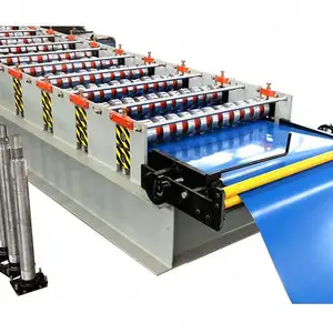 Automatische Stap Zwaaide Aluminium Geglazuurde Tegels Dakpaneel Vormen Making Machine
