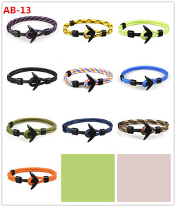 कस्टम लोगो सस्ते एंकर समुद्री रस्सी नायलॉन mens स्टेनलेस स्टील लंगर कंगन काले - Product Image 5