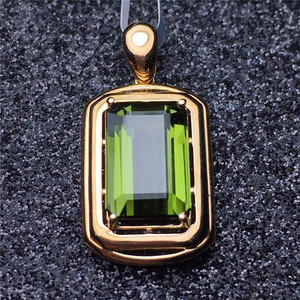 Collar con <span class=keywords><strong>Colgante</strong></span> <span class=keywords><strong>de</strong></span> <span class=keywords><strong>Turmalina</strong></span> Verde Natural <span class=keywords><strong>de</strong></span> 3.6ct, Oro Real <span class=keywords><strong>de</strong></span> 18k, Joyería <span class=keywords><strong>de</strong></span> Piedras Preciosas <span class=keywords><strong>de</strong></span> Estilo Exótico, Regalo para Mujer - Product Image 1