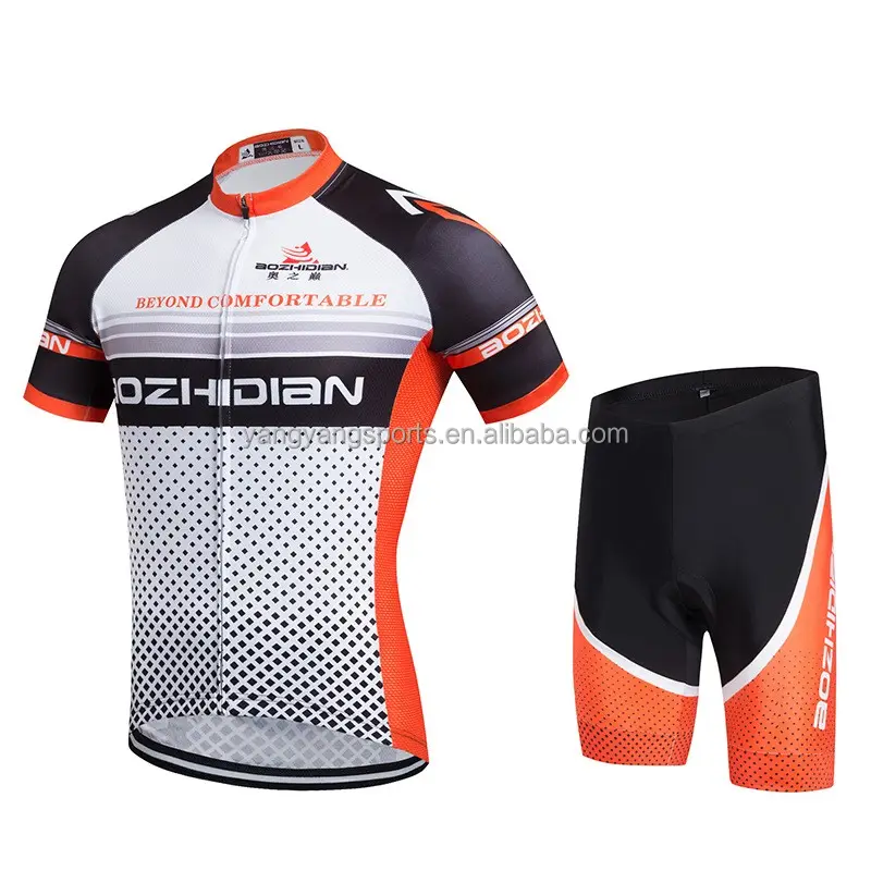 Custom men cycling clothing set / cycling jersey and bib shorts set