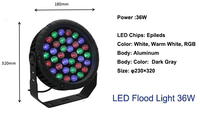 Projecteur LED rond de haute qualité 18W 36W DMX512 IR RF Télécommande RGB Projecteur LED 100-265V Boîtier en aluminium Éclairage LED