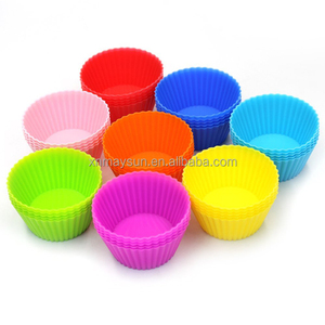 <span class=keywords><strong>Silicone</strong></span> Fodere Del Bigné Rotonda Casi Riutilizzabile Cottura Tazze Della Focaccina Stampi Set - Product Image 2