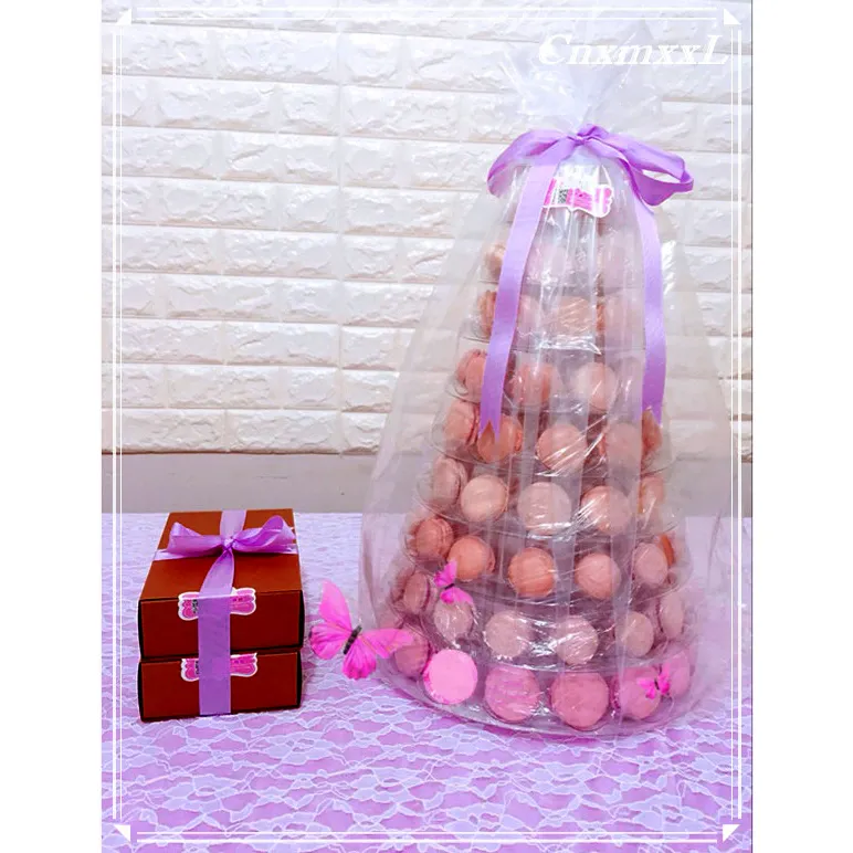 Clear plastic nieuwe stijl 10 tier macaron display toren stand met base voor beste partij decoratie