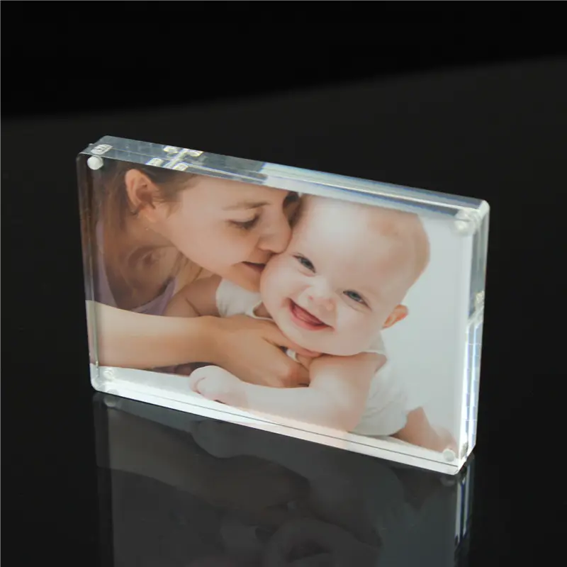 Mini cadre Photo magnétique pour bébé, en verre transparent, 4x6, 5x7, 8x10, vente en gros, nouveauté