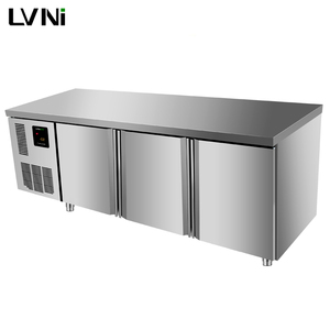LVNI 1.8M cocina de 3 puertas incorporada comercial industrial debajo del mostrador nevera congelador congelador con acero <span class=keywords><strong>inoxi</strong></span> - Product Image 1
