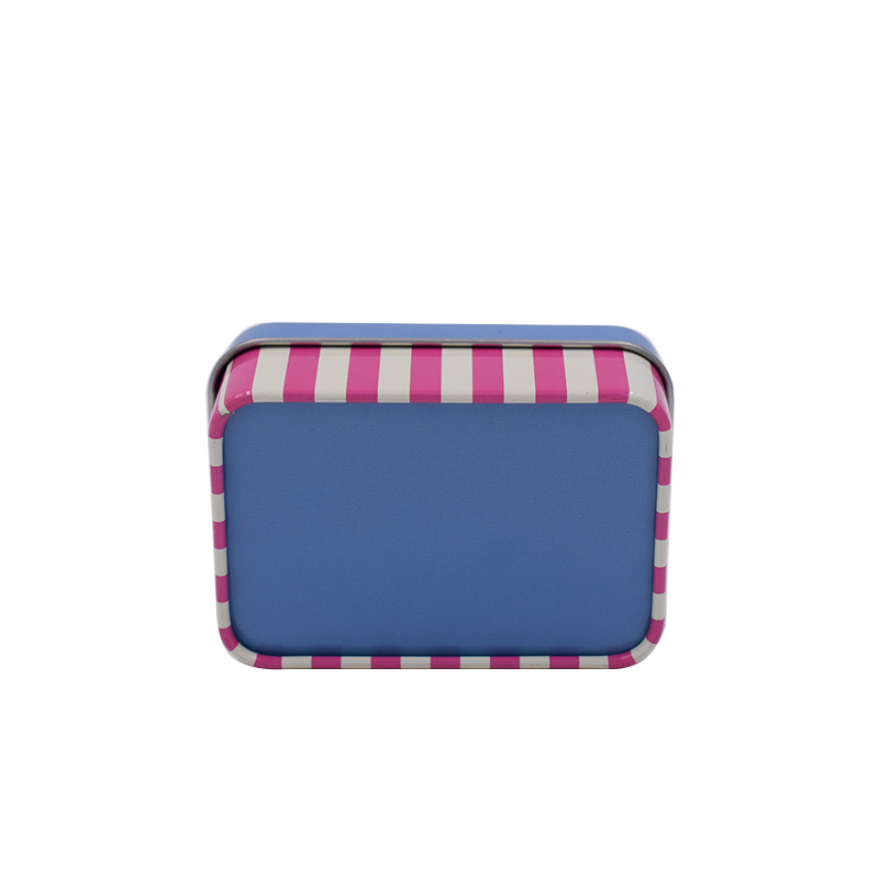 Маленькая прямоугольная металлическая жестяная коробка для шитья пуговиц