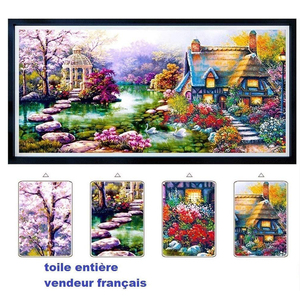 Prezzo di fabbrica all'ingrosso 5d fai da te paesaggio cigno <span class=keywords><strong>giardino</strong></span> pittura diamante scenario trapano completo 5d pittura diamante fai da te su tela - Product Image 2