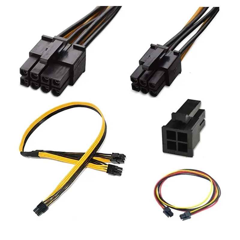 4p 6p 8p Male to Dual 4 6 8 Pin Male Power Adapter Cable Modular Power Supply Cable for Graphics Video Card splitter 32inches