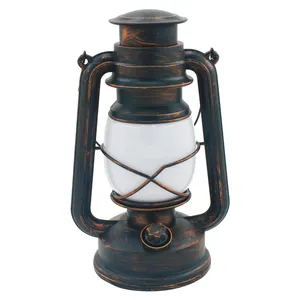 Goldmore Newly Retro Classic Kerosene Lamp Brown Color Kerosene Lanterns Wick Portable Lights Adornment