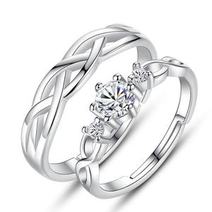 Anneau de couple Amour éternel Anneau réglable - Product Image 1