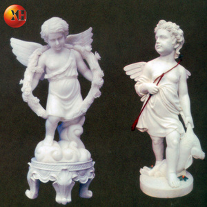 Statuettes personnalisées en marbre naturel sculpté à la main, Sculptures de personnages de fille, ange ailé de la victoire, vente en gros, 12 pièces - Product Image 5