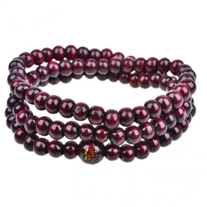 Wholesale Natural Red Sandalwood Jewelry Buddhist Prayer Rosary Meditation Beads Charm Bracelet