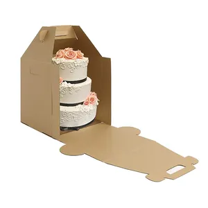 Caja de papel de cumpleaños con logotipo personalizado, color blanco, económico, personalizado, para pastel