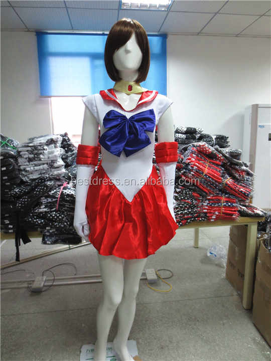 女性の月野うさぎ大人コスプレセーラームーンコスチューム手袋ピエロ 