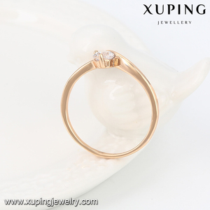 13809 Xuping 18K color oro refinado anillo de <span class=keywords><strong>compromiso</strong></span> con diamante blanco <span class=keywords><strong>solitario</strong></span> para mujeres - Product Image 5