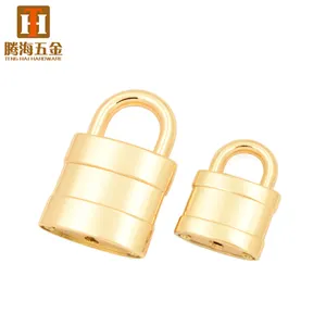 Metal light gold purse lock accessories shaped padlock for handbag decoration