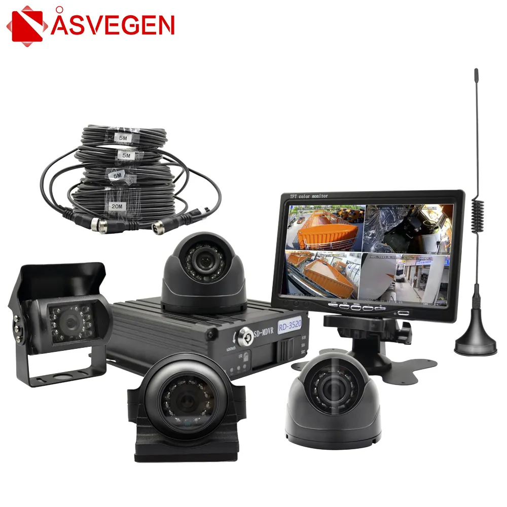 Camera Xe Buýt Xe Tải Hộp Đen Hệ Thống Giám Sát An Ninh 4CH Mobile AHD DVR Máy Ghi Video/Âm Thanh Thời Gian Thực