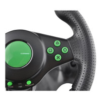 Volant de course filaire multiplateforme avec moteur à vibrations pour PC - Jeux pour enfants - Angle de braquage de 180°