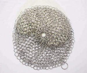 Limpiador de sartenes de hierro fundido de 7 ''* 7'', depurador de malla de alambre de acero inoxidable, técnica tejida, servicios de doblado de corte incluidos SS - Product Image 4