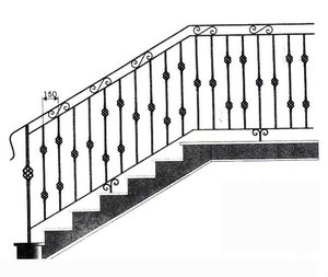 Rampe d'<span class=keywords><strong>escalier</strong></span> intérieure en <span class=keywords><strong>fer</strong></span> <span class=keywords><strong>forgé</strong></span> / Rampe d'<span class=keywords><strong>escalier</strong></span> préfabriquée en métal - Product Image 4