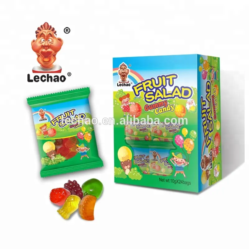 Lechao tatlı şeker Mini meyve şekilli sulu ekşi lal jöle aperatif çeşitli meyve sakızlı şeker