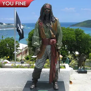 Outdoor Decor Caribbean Life Size Bronze Pirate Statue