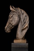 Sculpture de buste de tête d'animal en marbre de style occidental, sculpture de cheval