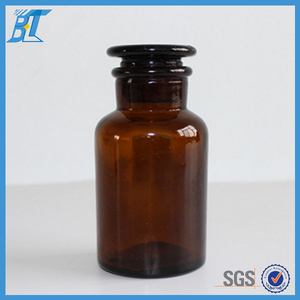 Pot en verre ambré de 125ml, bouteilles en verre avec couvercles en verre ou en liège - Product Image 2