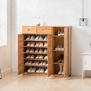 Réglable <span class=keywords><strong>maison</strong></span> bambou étagère à chaussures accessoires avec siège support - Product Image 4