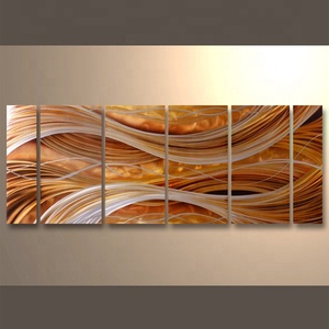 Group Panels <strong>Abstract</strong> Contemporary <strong>Metal</strong> <strong>Wall</strong> <strong>Art</strong> for Living Room Decoration - Product Image 2