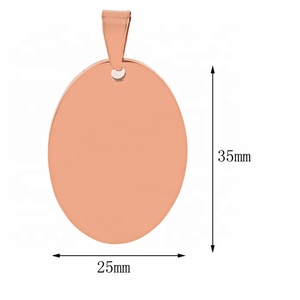 <span class=keywords><strong>Pendentif</strong></span> ovale personnalisé avec logo gravé, style médaille d'identification pour chien, polissage miroir, 100% acier inoxydable, plaqué <span class=keywords><strong>or</strong></span> 18 carats, vente en gros - Product Image 6